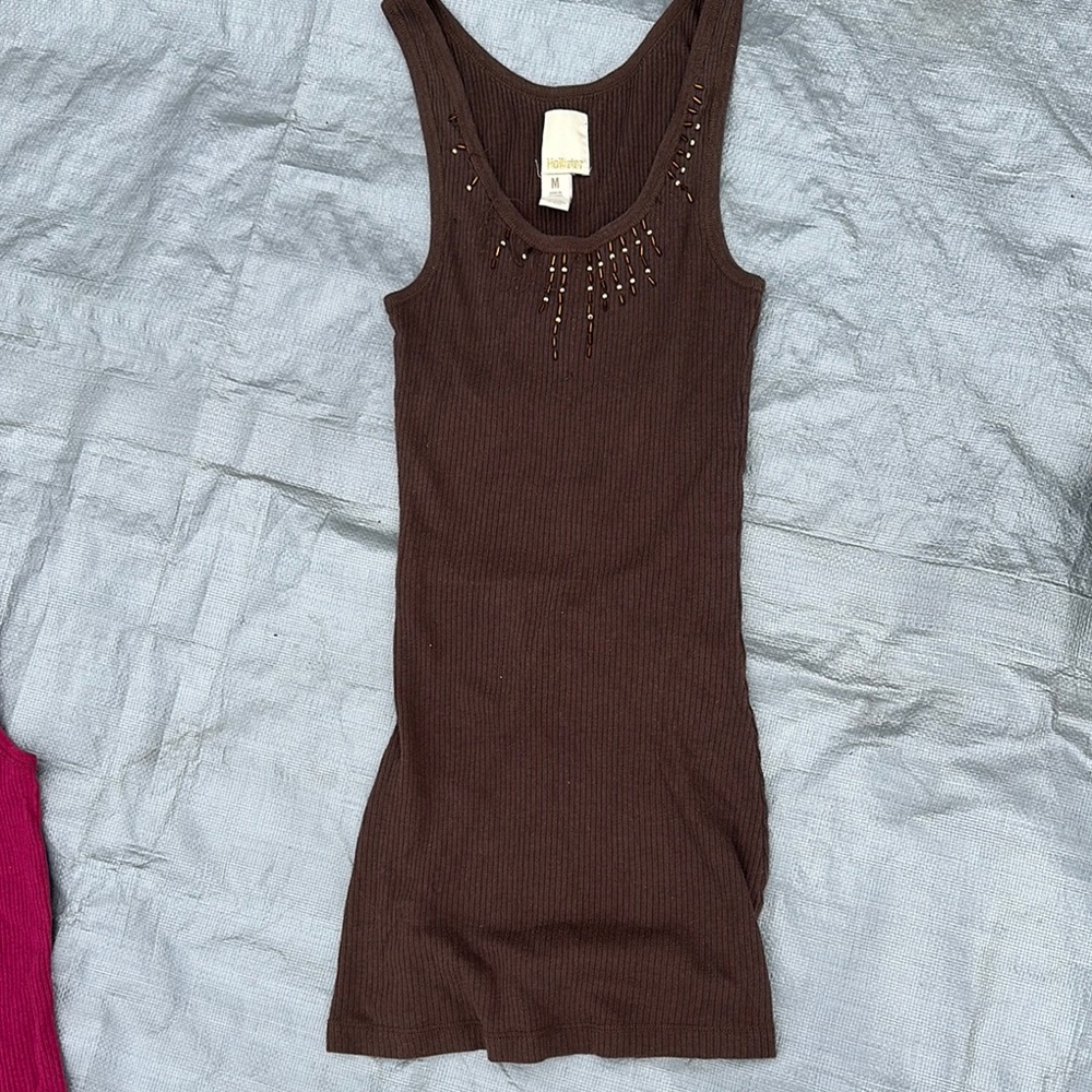 Hollister Chocolate Ribbed Tank Top